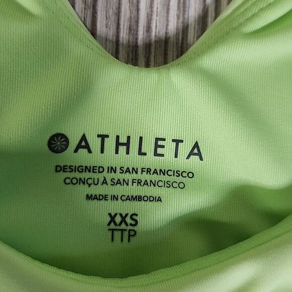 Athleta Cropped Neon Green Racer Back Athletic Tank Top Size XXS - Picture 4 of 9